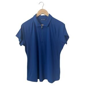 Cutter & Buck Cobalt Blue Short Sleeve Zip Polo Shirt Women’s Large